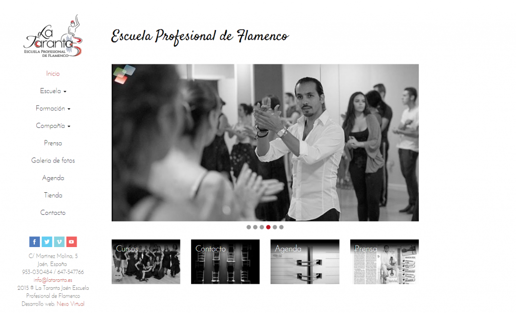 diseño web escuela de flamenco de Jaén