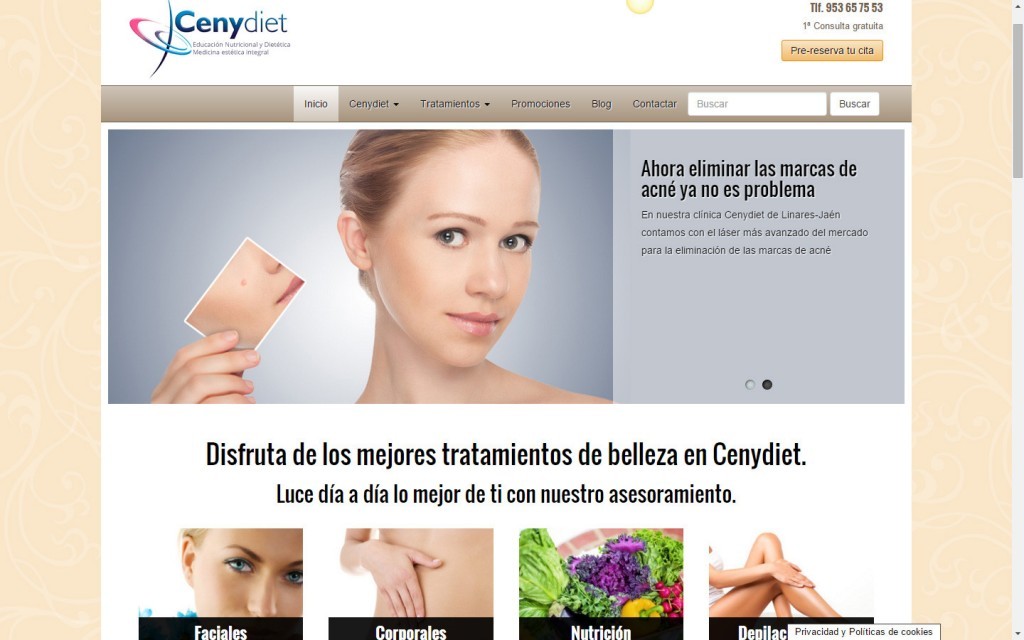 diseño web clínica de medicina estética Cenydiet Jaén