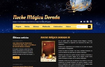 Diseño de página web Noche Mágica Dorada
