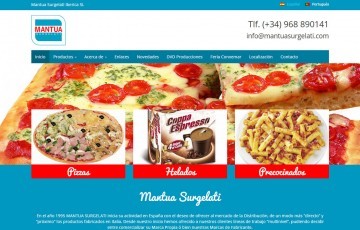 diseño pagina web pizzas helados precocinados Mantua Surgelati