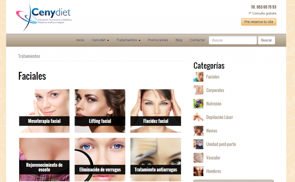 nueva pagina web Cenydiet clinica Cenydiet
