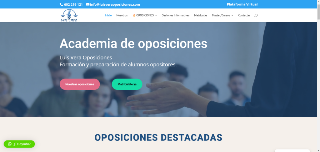 diseño web para Luis Vera oposiciones