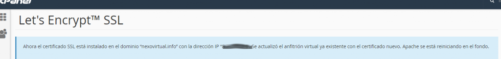 confirmación instalación certificado ssl