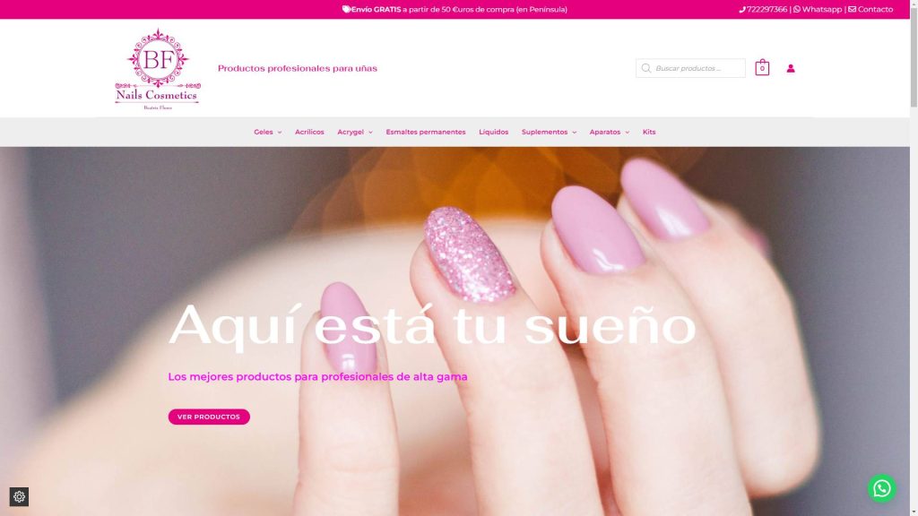 diseño y creación tienda online de gel de uñas y manicur