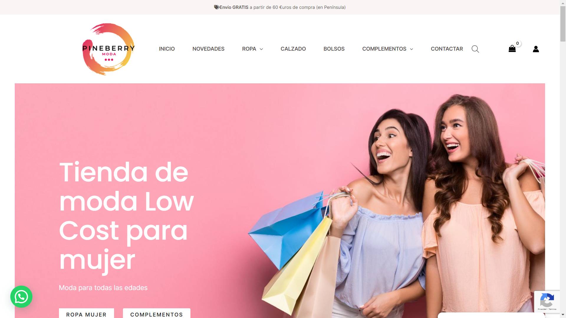 Diseño de tienda online de venta de moda y complementos de mujer Pineberry  - Nexo Virtual