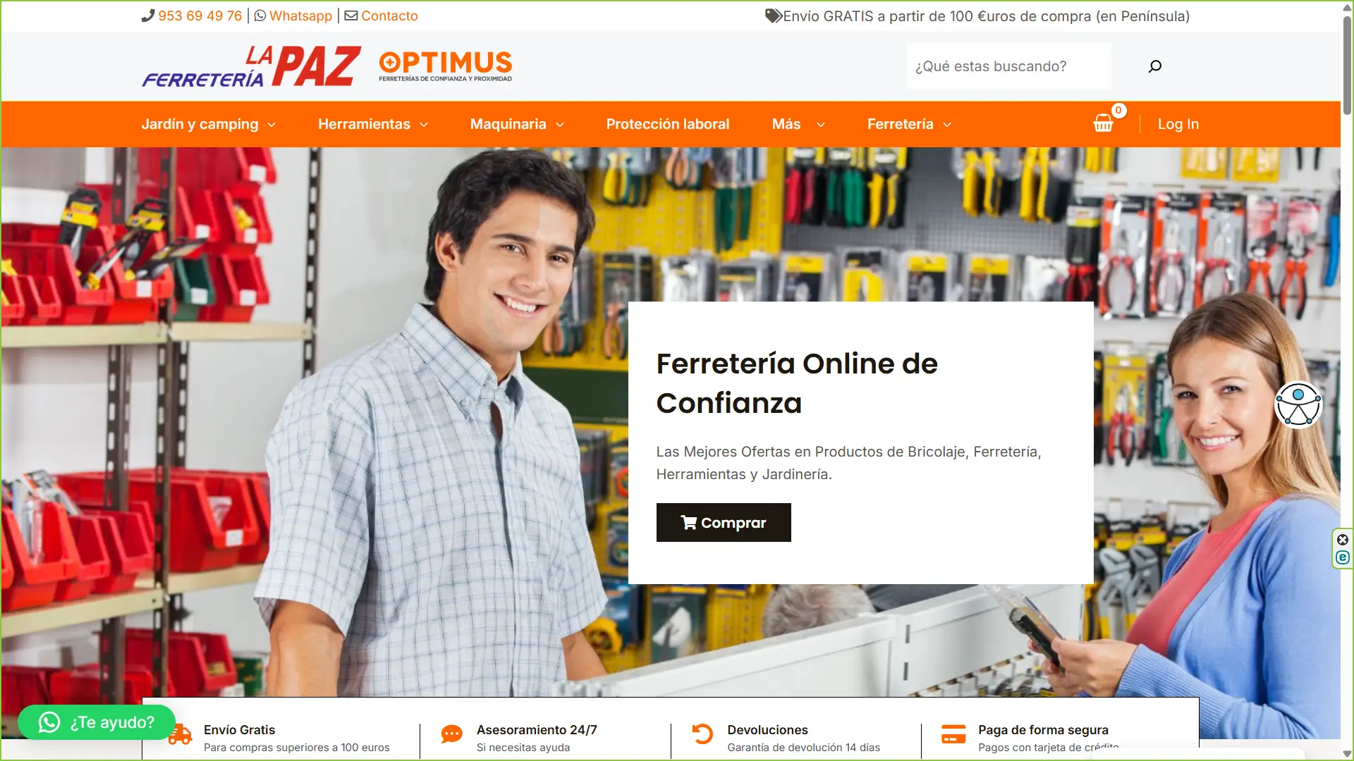 Diseño de tienda virtual para ferretería La Paz