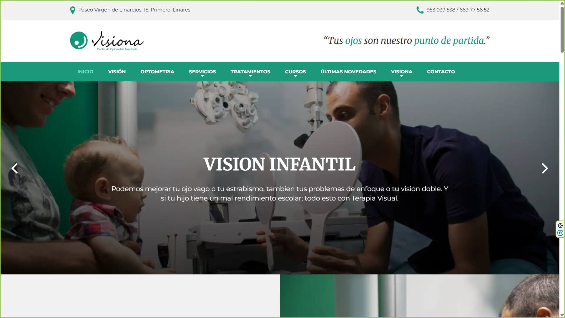 Rediseño web para el Centro de Optometría Avanzada Visiona